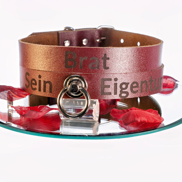 YOU BROWNIE Limited Edition Personalisiertes Halsband mit Wunschtext, mit oder ohne O - Ring, individuell erstellt. Geschenkverpackung. - SiaLinda.com